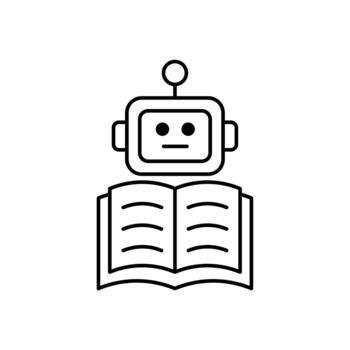 icono un aprendizaje bot, aislado en contra un limpiar antecedentes. vector