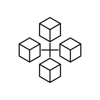 Icon a Blockchain, isolated against a clean background. vector