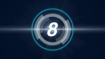 Countdown Timer Animation with Futuristic HUD Interface. video