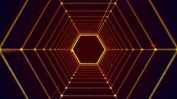 resumen hexágono túnel animación futurista tecnología antecedentes. video