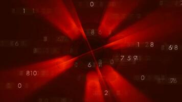 Abstract Red Digital Data Stream Background Animation Loop. video