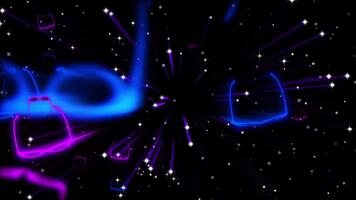 astratto digitale Rete flusso con raggiante connessioni e luminoso particelle. video