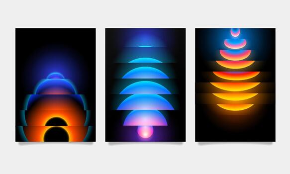 Retro Futurism 3D Elements Iridescent Geometric Shapes and Chrome Ring vector