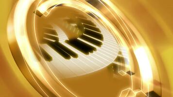 golden Klavier Schlüssel abstrakt Animation Hintergrund Schleife. video