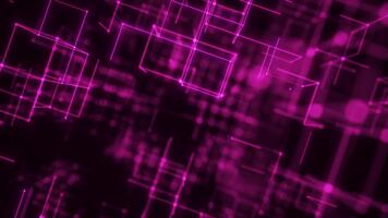 violett Neon- Drahtmodell Gitter im dicht Digital Geometrie. geloopt 3d Rendern video