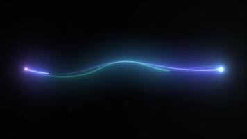 suave movimiento de láser líneas curva, neón en el estilo de datos tecnología, conexión, estilo óptico fibra, tecnología digital 5g, datos, Internet. video