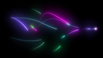 suave movimiento de láser líneas, neón en el estilo de datos tecnología, conexión. ciber velocidad línea curva. ligero sendero ola, estilo óptico fibra, tecnología digital 5g, datos, Internet. video