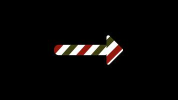 Weihnachten Süßigkeiten Stock Pfeil Animation mit transparent Hintergrund und Alpha Kanal. festlich gestreift Bewegung Grafik Element zum Schnittstelle Design, Navigation, ui Zeiger video