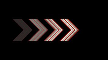 Navidad golpe fuerte flecha animación presentando festivo cheurón formas en rojo, blanco y verde Moviente adelante en transparente fondo, alfa canal, Perfecto para fiesta ui, navegación video