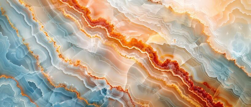 Close-up of colorful layered agate stone photo