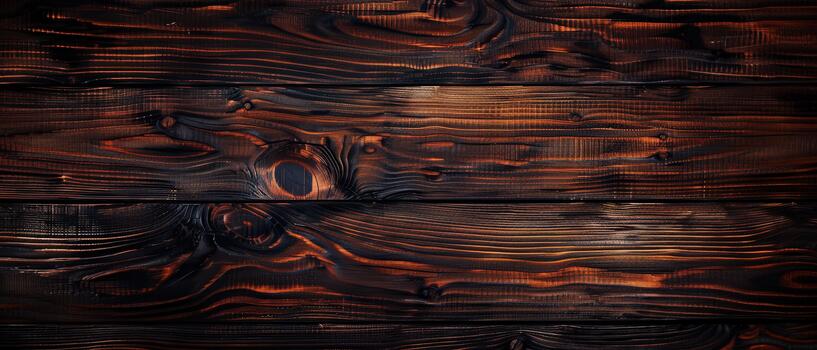 Burnt wood plank texture with deep grain photo