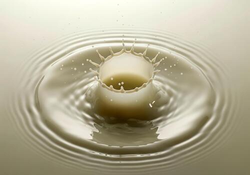 Water Splash with Droplet Impact Creating Circular Splash Effect photo