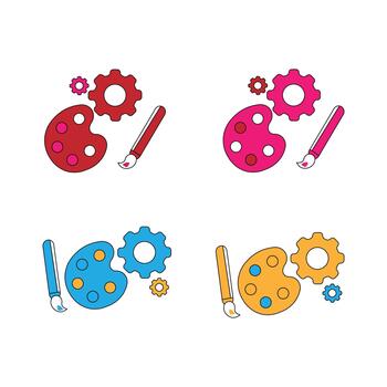 creative process automation and art development concept vector