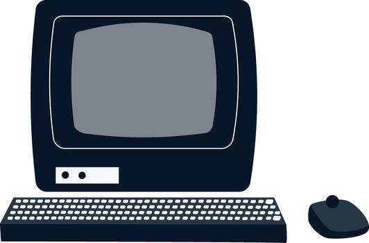 Old Retro Computer vector