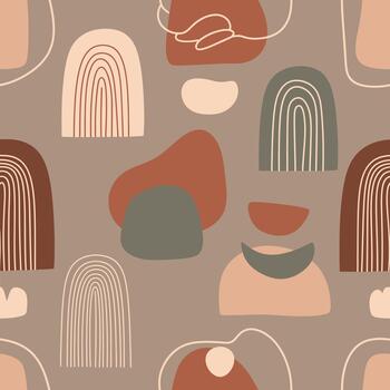 moderno boho sin costura modelo resumen formas arcos terracota mínimo antecedentes vector
