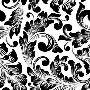 damask pattern element classical luxury on black colour vector