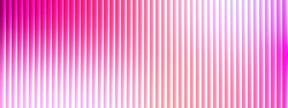 Futuristic ribbed glass gradient background. Abstract vertical stripe texture with pink, magenta and white glowing colors. vector