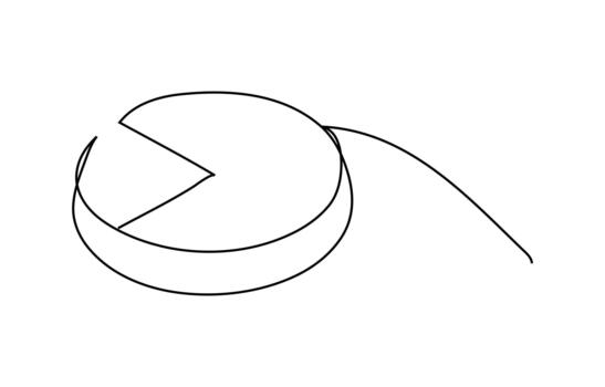 Continuous one line drawing pie chart for simple business data illustration vector