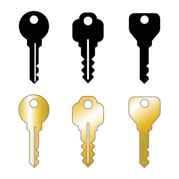 Minimalist Key Icon Set for Security and Access vector