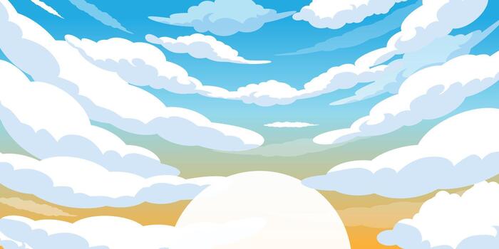 Sunset Sky Vibes with Cloud on the Beach background vector