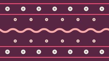 fiore e linea modello ripetendo nel orizzontale righe su marrone video