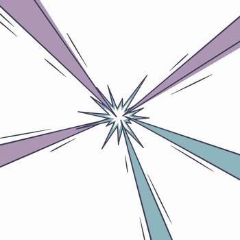 explosión de color rayos desde un central punto dinámica diseño vector