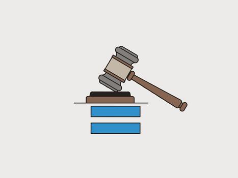 Symbol of Justice and Equality Concept with Gavel and Equal Sign vector