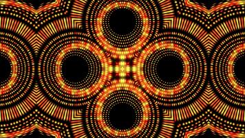 vibrerande geometrisk mandala med lysande koncentrisk cirklar och symmetrisk abstrakt punkt mönster video