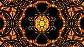 lysande abstrakt mandala med cirkulär geometrisk mönster och vibrerande symmetrisk punkt design video