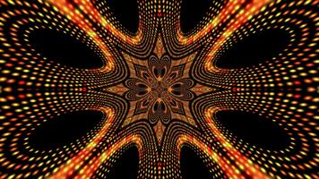 vibrante fluido mandala animación con radiante punteado patrones y dinámica simétrico movimiento video