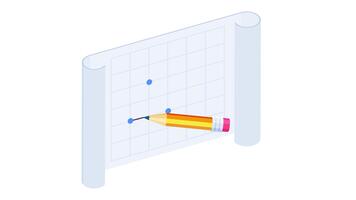 Animated Graph Plotting with Pencil on a Grid-based Chart video