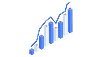 isometrico dati immagini bar grafico animazione video