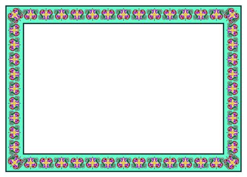 a square frame with colorful flowers and leaves vector