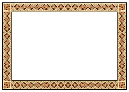 an ornate frame with a border of geometric patterns vector