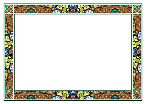 un cuadrado marco con un floral modelo vector
