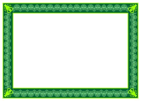 a green frame with a border and a green border vector
