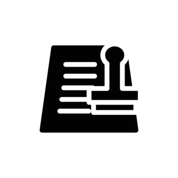 permission letter solid icon design good for web or mobile app vector