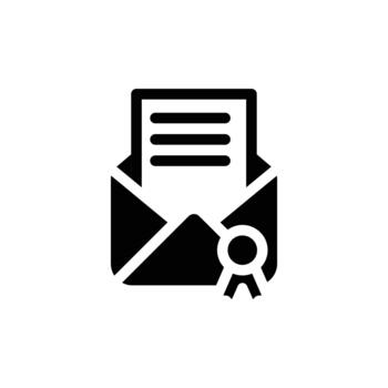 oficial letra sólido icono diseño bueno para web o móvil aplicación vector