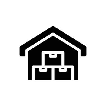 warehouse solid black icon design good for web or mobile app vector