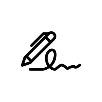 signature outline icon design good for web or mobile app vector