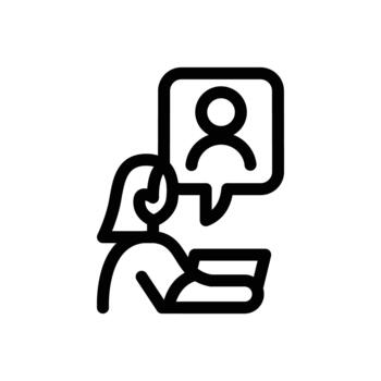 online meeting outline icon design good for web or mobile app vector