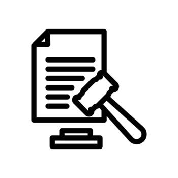 adjudgement outline icon design good for web or mobile app vector