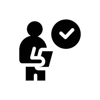 revisión sólido negro icono diseño bueno para web o móvil aplicación vector