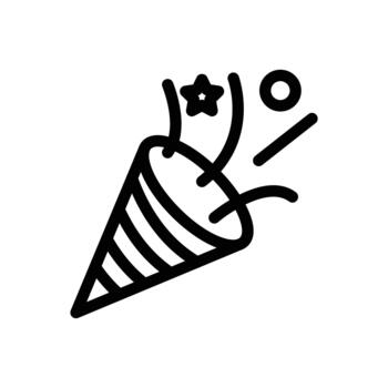 party popper outline icon design good for web or mobile app vector