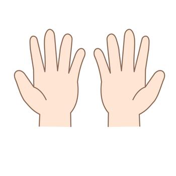 Two open hands.hand and finger gestures in front.Human body part.Hand palm gesture emoji.Sign, symbol, icon and logo isolated on white background.Flat design.Graphic. vector