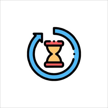 Refresh Time Hourglass with Circular Arrow Icon vector