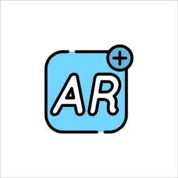 AR Augmented Reality Icon Add New Feature Technology, digital vector