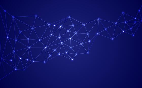 resumen azul poligonal red malla fondo, futurista tecnología y grande datos conexión concepto, oscuro global comunicación diseño vector