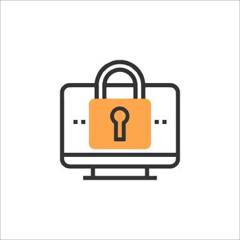 computadora seguridad bloquear en pantalla icono datos proteccion, seguro acceso vector