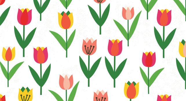 A pattern with tulips on it vector